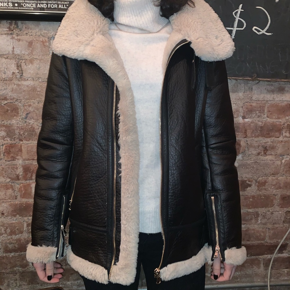 Zara faux fur bomber jacket